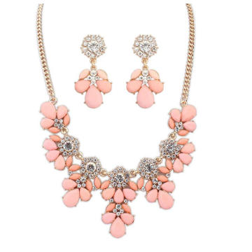 Indain Bridal Jewelry Sets 2016 Flower Necklace African Beads Jewelry Set